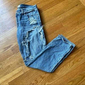 Gap Super Distressed Light Wash Relaxed Boyfriend